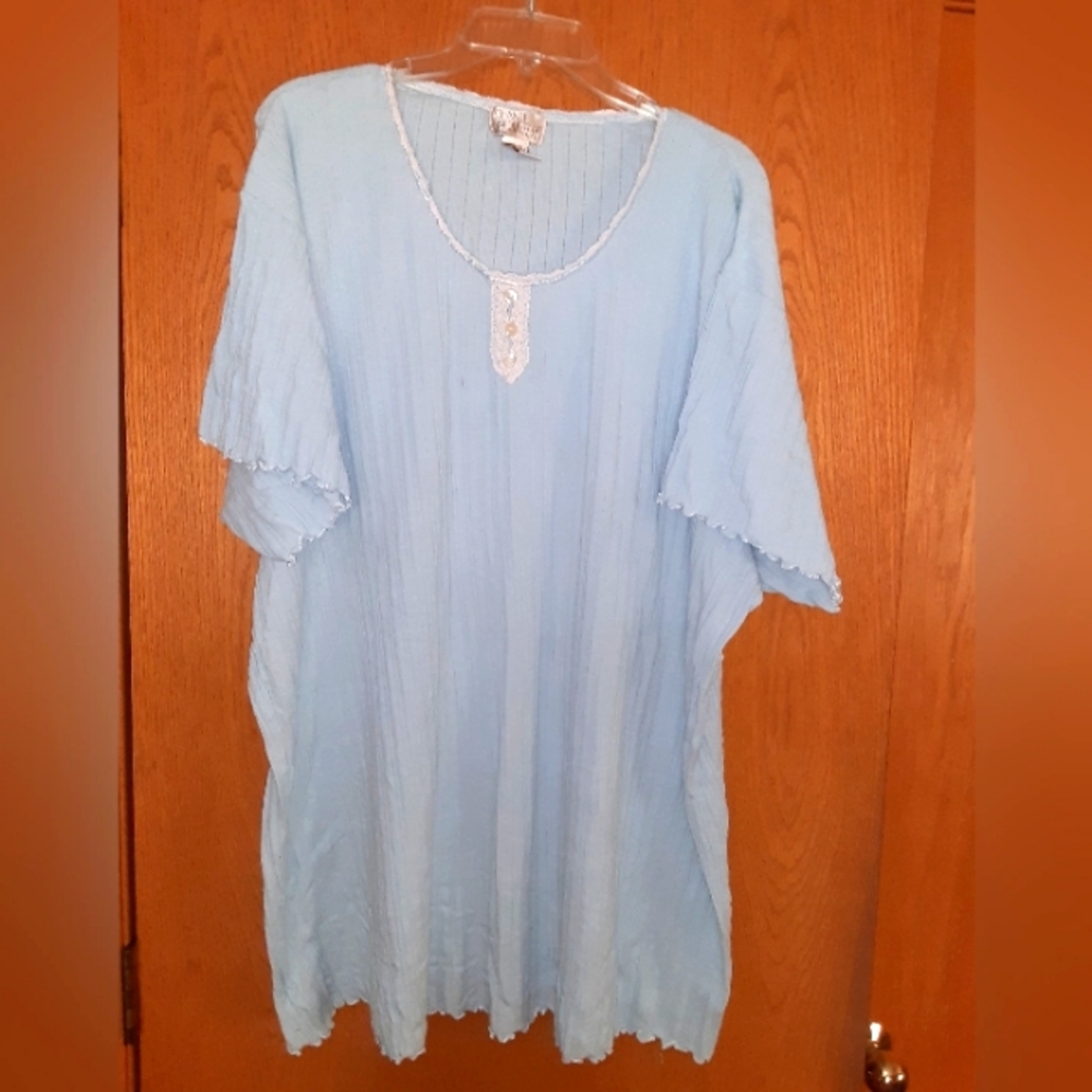 Womens plus size 1X, Chance Encounters blue night shirt